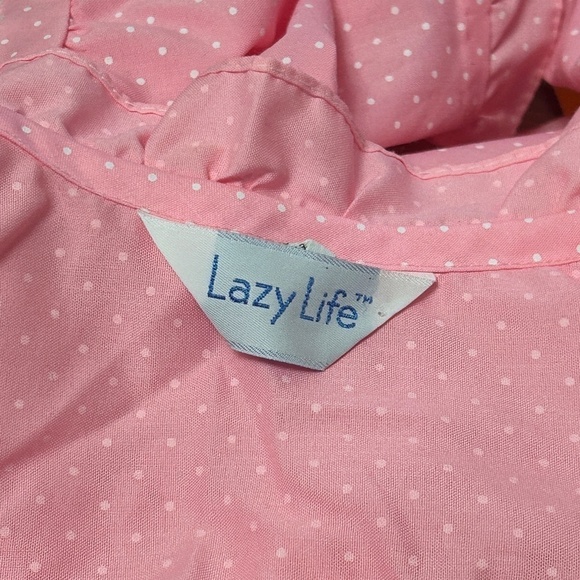 Vintage LAZY LIFE House Dress Robe Housecoat Ruffles Snaps Polka-Dot NWOT - Picture 14 of 16